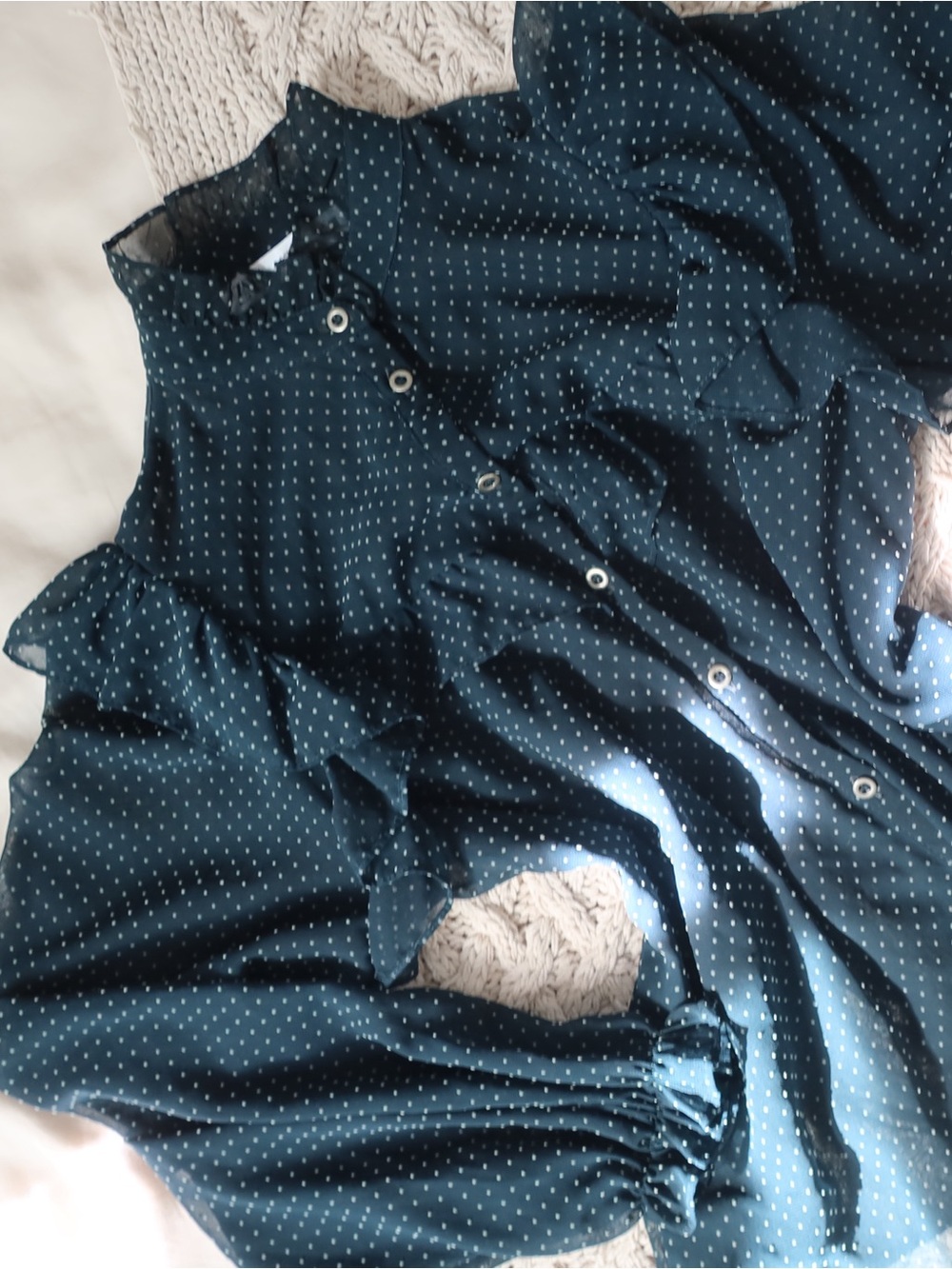 Polka Dot Ruffle Blouse - Picture 5 of 6